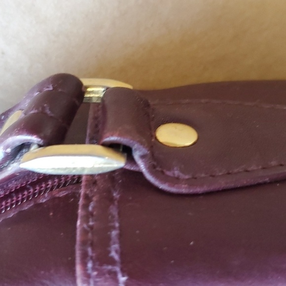 Etienne Aigner VINTAGE brown (plum) leather bag 10 X 7 x 3.5 crossbody - Picture 3 of 11